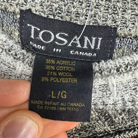 Vintage Tosani Sweater men's Large Gray Earth Tones Wool Blend Textured 3d Knit - Picture 6 of 7